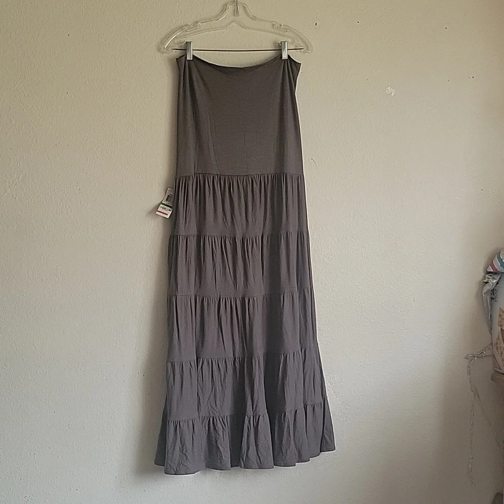 NWT I-N-C INTERNACIONAL CONCEPT  straples maxi dress size large color gray knigh - Picture 5 of 12